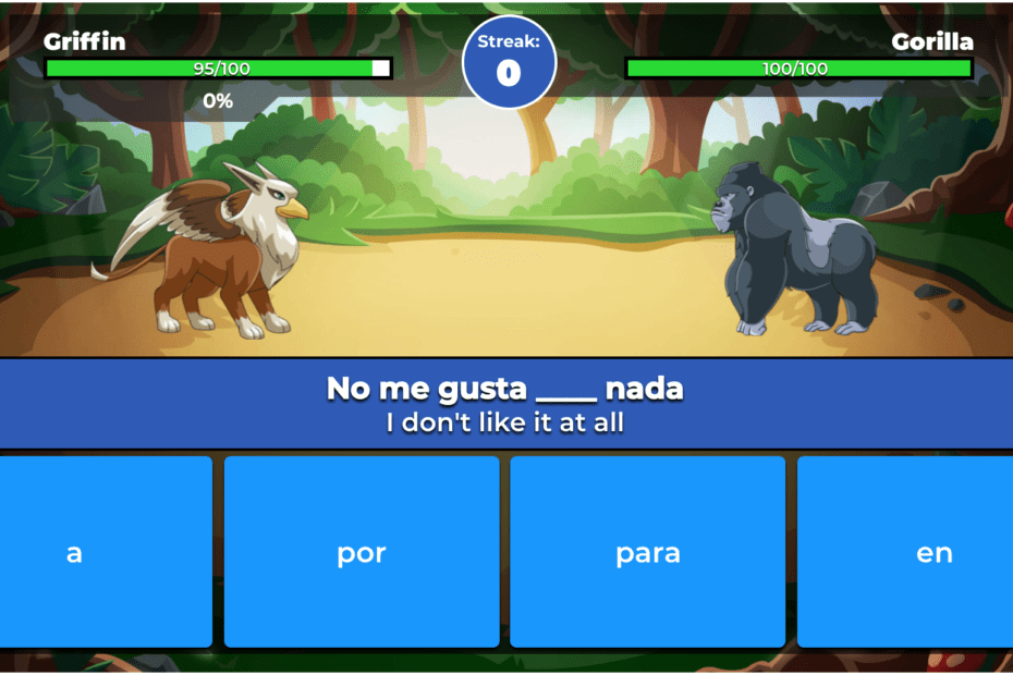learn por vs para in a game